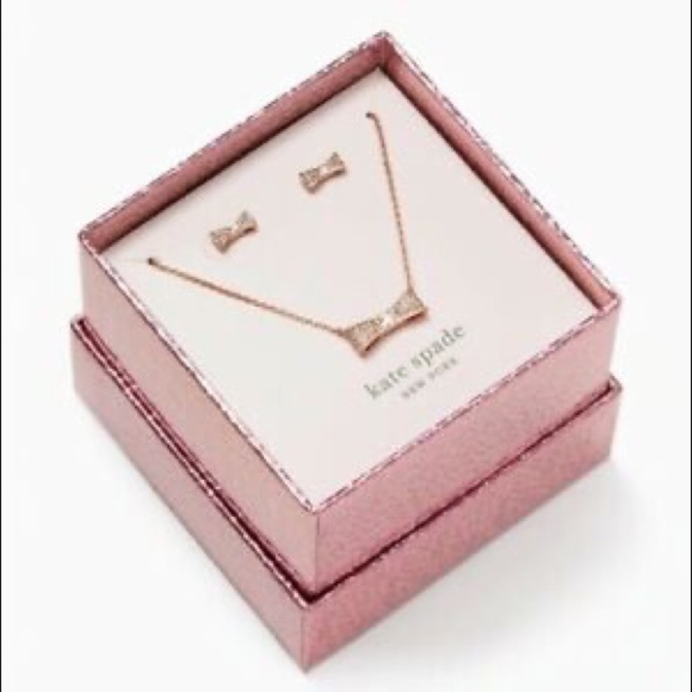 Kate Spade Ready Set Bow Necklace and Earring Set